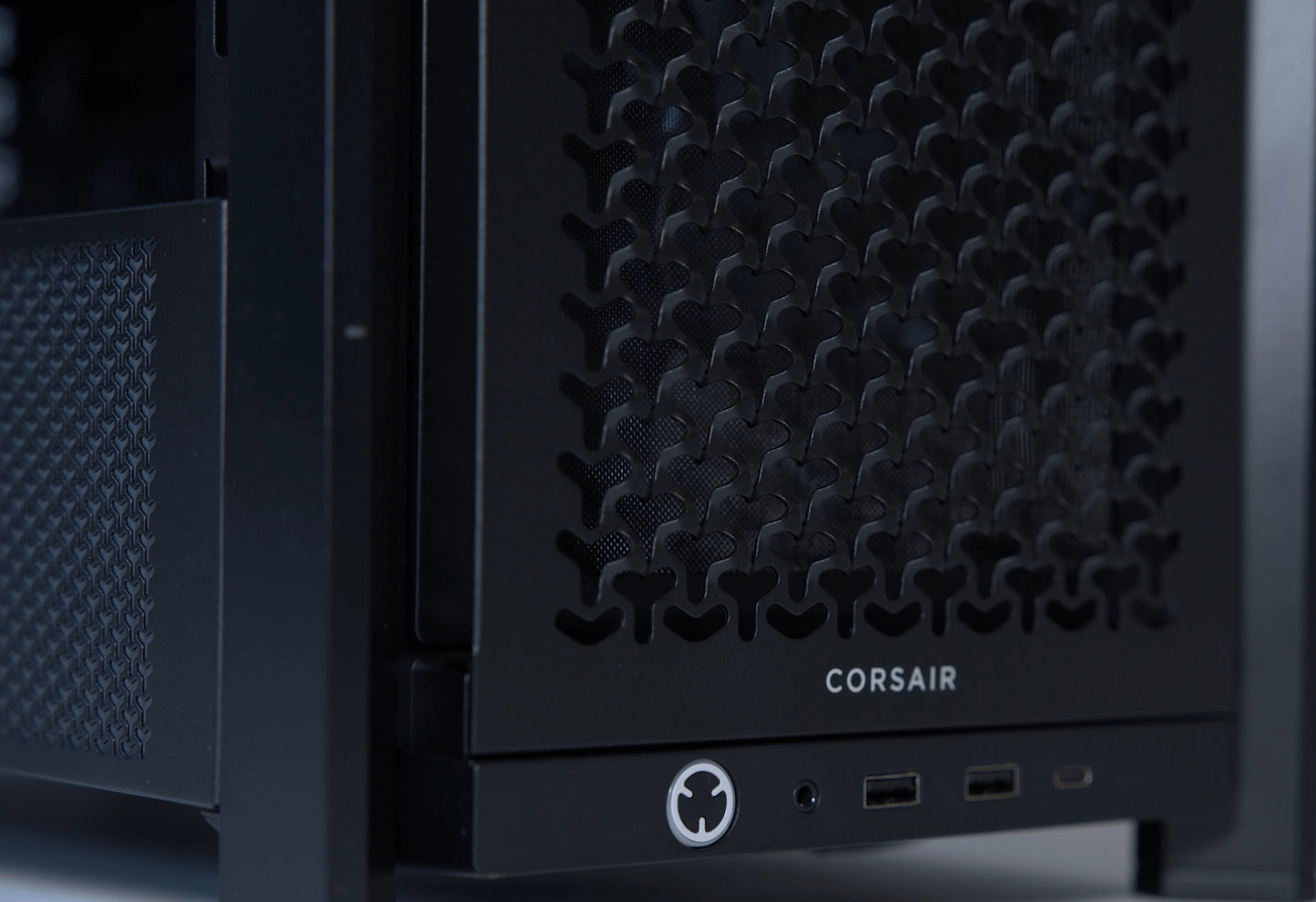 Close Up Shot of The Corsair 4000D Case in Montreal, Canada.