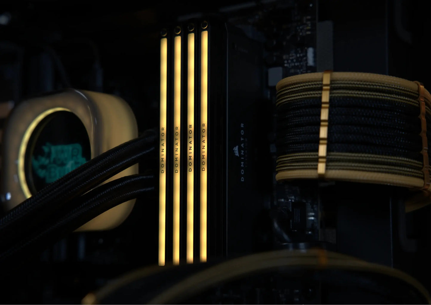 Close-up of Dominator RAM inside a Premium Gaming PC in Montreal, Canada