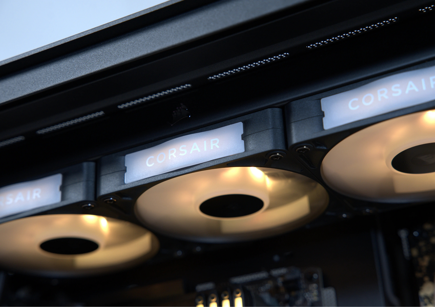 A Close Up Shot of Corsair Fans on a Premium Custom Gaming PC in Montreal, Canada