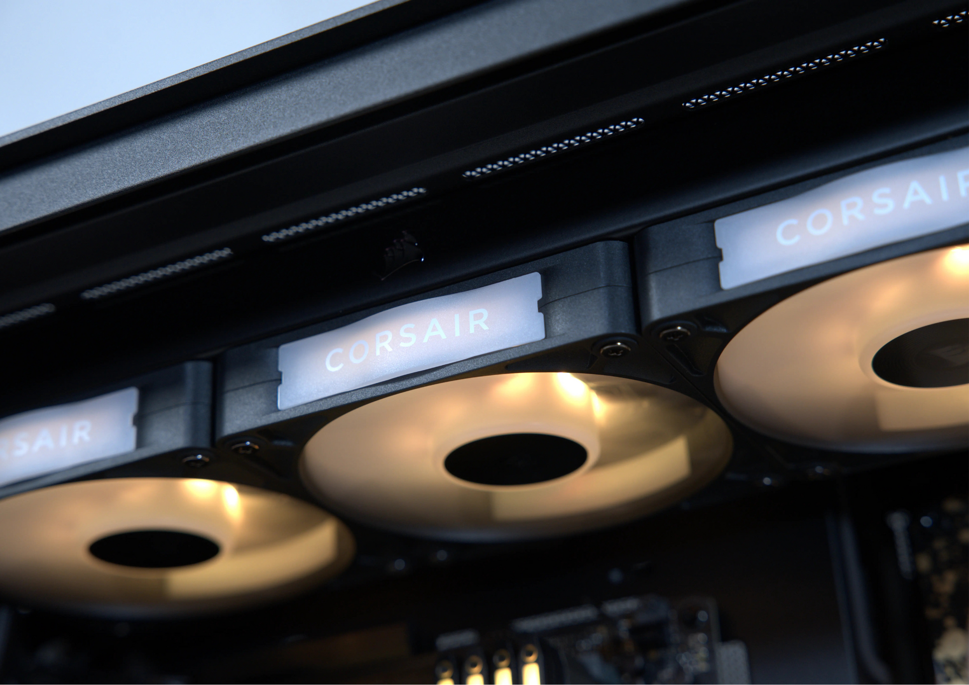 A Close Up Shot of Corsair Fans on a Premium Custom Gaming PC in Montreal, Canada
